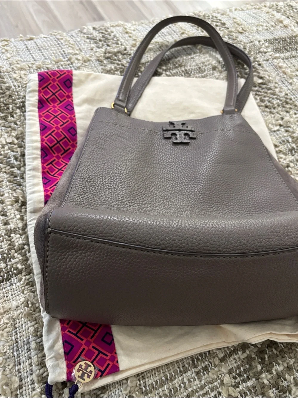 Tory Burch McGraw leather & suede shoulder bag Tote